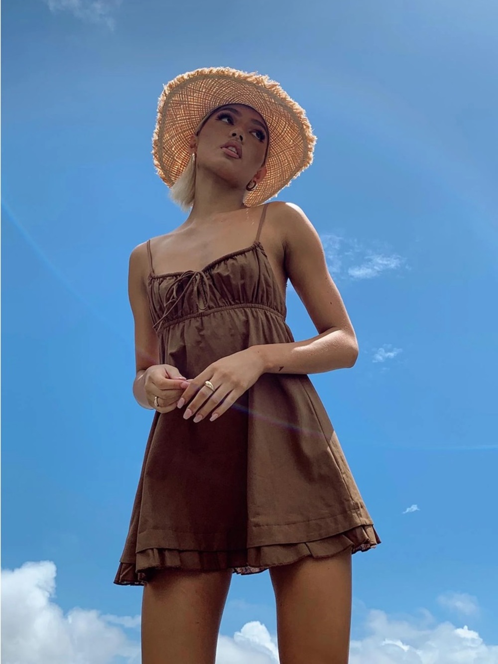 Princess Polly Rust Brown Spaghetti Strap Dress